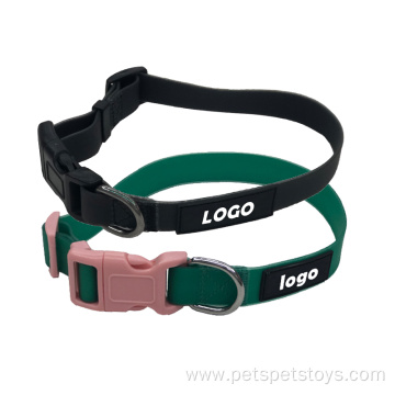 Soft Rubber Dog Collar Ajustable Custom Logo Waterproof